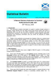 Statistical Bulletin Education Series Edn/B1[removed]Pupils in Scotland, 2007