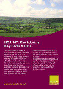 NCA 147: Blackdowns Key Facts & Data This document provides a