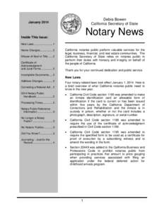 Debra Bowen California Secretary of State January[removed]Notary News