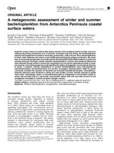 A metagenomic assessment of winter and summer bacterioplankton from Antarctica Peninsula coastal surface waters