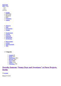 Dorothy / Genealogy / Visual arts / Arts / Dorothy Iannone / Dorothy Gale / Sweetness