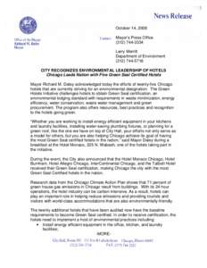 October 14, 2008 Mayor’s Press Office[removed]Larry Merritt Department of Environment[removed]