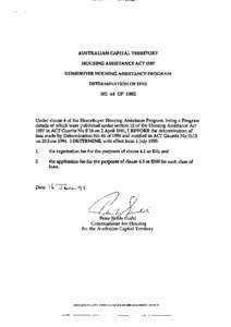 AUSTRALIAN CAPITAL TERRITORY HOUSING ASSISTANCE ACT 1987 HOMEBUYER HOUSING ASSISTANCE PROGRAM DETERMINATION OF FEES NO 44 OF 1995