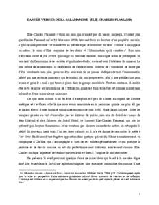 DANS LE VERGER DE LA SALAMANDRE (ELIE-CHARLES FLAMAND)  Elie-Charles Flamand ! Voici un nom qui n’aurait pas dû passer inaperçu, d’autant plus que Charles Flamand (né le 25 décembre[removed]devenait frère en écri