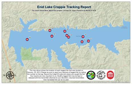 Enid Lake Crappie Tracking Report  For more information about this project, contact Dr. Glenn Parsons at[removed]169