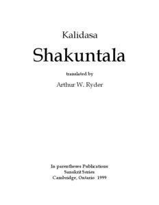Kalidasa  Shakuntala