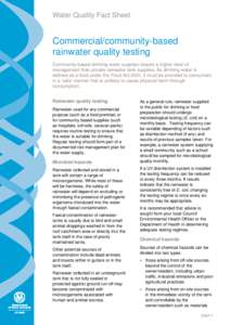 Commercial/community-based rainwater quality testing