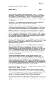 Page 1 of 2 Special Beavercreek Trustee’s Meeting Monday, June 9,  2014