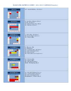 MARANATHA BAPTIST ACADEMY | [removed]CALENDAR (Tentative) 4-7 | July 4th Holiday – No School JULY 2014 S