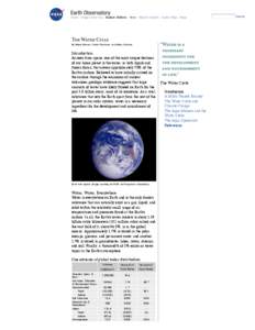 Home Image of the Day Feature Articles News Natural Hazards Global Maps Blogs  By Steve Graham, Claire Parkinson, and Mous Chahine Introduction As seen from space, one of the most unique features