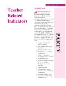 Analytical Report 2004 INTRODUCTION Teacher Related Indicators