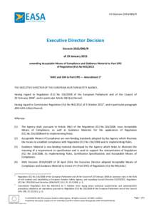 ED DecisionR  Executive Director Decision DECISIONR of 29 January 2015 amending Acceptable Means of Compliance and Guidance Material to Part-SPO