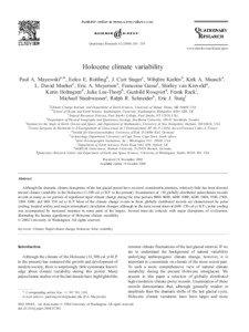 Quaternary Research[removed] – 255 www.elsevier.com/locate/yqres