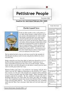 Pettistree People Issue 44 December[removed]Deadline for next issue February 8th 2009