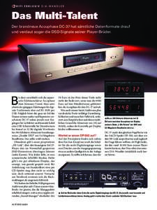 hifi exklusiv d/a-Wandler  Das Multi-Talent Der brandneue Accuphase DC-37 hat sämtliche Datenformate drauf und verdaut sogar die DSD-Signale seiner Player-Brüder.