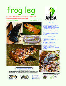frog leg Newsletter of the Amphibian Network of South Asia and Amphibian Specialist Group - South Asia