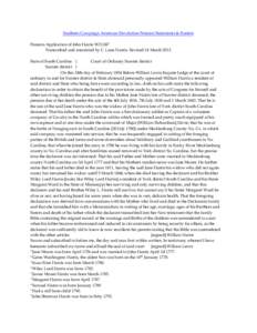 Southern Campaign American Revolution Pension Statements & Rosters Pension Application of John Harris W21247 Transcribed and annotated by C. Leon Harris. Revised 14 March[removed]State of South Carolina } Court of Ordinary