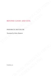 Belief / Anti-Christianity / Metaphysics / Beyond Good and Evil / Truth / Friedrich Nietzsche / Plato / Evil / Noumenon / Philosophy / Ethics / Epistemology