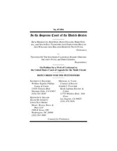 No[removed]In the Supreme Court of the United States RICK MIDDLETON, BOB DOSS, RONN ENGLISH, PERRI NEWELL, and SOUTH BAY TEAMSTERS AND EMPLOYERS HEALTH AND WELFARE AND RELATED BENEFITS TRUST FUND, Petitioners,