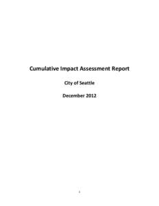 Cumulative Impact Assessment Report City of Seattle December[removed]