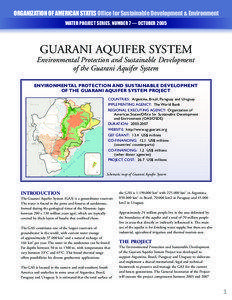 ORGANIZATION OF AMERICAN STATES Office for Sustainable Development & Environment WATER PROJECT SERIES, NUMBER 7 — OCTOBER 2005
