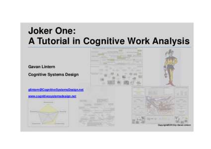 Joker One: A Tutorial in Cognitive Work Analysis