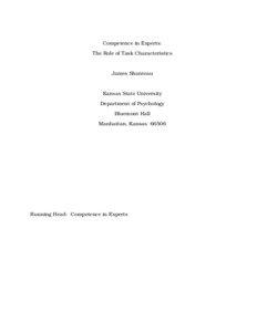 Educational psychology / Science / Knowledge / Mind / Expert / Skills / James Shanteau / Problem solving / Heuristic / Decision theory / Critical thinking / Neuropsychological assessment