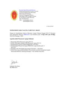 Notis mesyuaratAgung PERSAMA 2014_2015