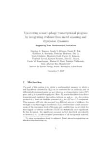 Uncovering a macrophage transcriptional program by integrating evidence from motif scanning and expression dynamics Supporting Text: Mathematical Derivations  Stephen A. Ramsey, Sandy L. Klemm, Daniel E. Zak,