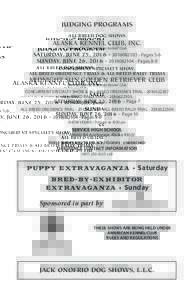 JUDGING PROGRAMS ALL BREED DOG SHOWS ALASKA KENNEL CLUB, INC. Licensed by the American Kennel Club