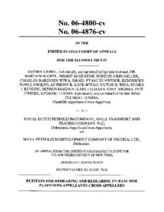 Nocv Nocv IN THE UNITED STATES COURT OF APPEALS FOR THE SECOND CIRCUIT ESTHER KIOBEL, individually and on behalf of her late husband, DR.