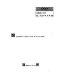 BIRW SUBMISSIONS TO THE IRAQ INQUIRY