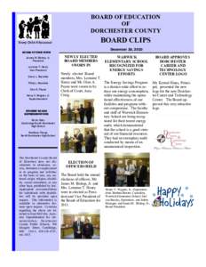 BOARD OF EDUCATION OF DORCHESTER COUNTY BOARD CLIPS