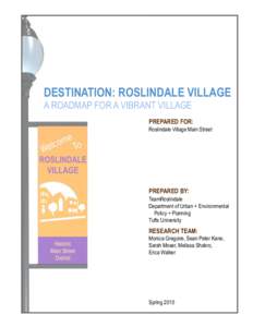 Destination: Roslindale Village A Roadmap for a Vibrant Village Prepared For:  Roslindale Village Main Street