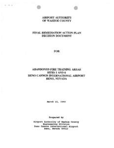 . AIRPORT AUTHORITY OF WASHOE COUNTY FINAL REMEDIATION ACTION PLAN DECISION DOCUMENT