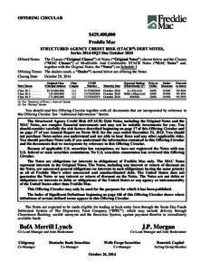 OFFERING CIRCULAR  $429,400,000 Freddie Mac STRUCTURED AGENCY CREDIT RISK (STACR®) DEBT NOTES, Series 2014-HQ3 Due October 2024