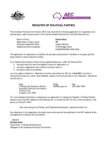 REGISTER OF POLITICAL PARTIES