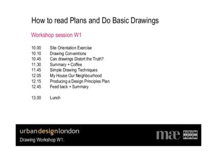 How to read Plans and Do Basic Drawings Workshop session W1