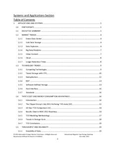 Systems and Applications Section Table of Contents 1 APPLICATIONS AND SYSTEMS .............................................................................................................. 5 1.0