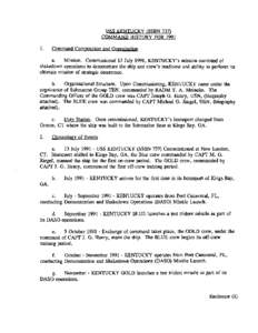 USS KENTUCKY (SSBN 737) COMMAND HISTORY FOR[removed]Command Com-position and Oreanization