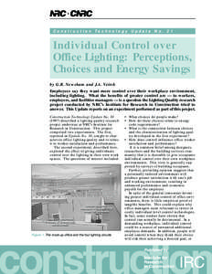 Individual Control over Office Lighting: Perceptions, Choices and Energy Savings