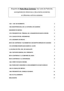 Biografía de Pedro Moya Contreras, hijo ilustre de Pedroche, acompañada de referencias a documentos existentes en diferentes archivos estatales.