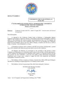 IHB File N S1/6000/X-5 CONFERENCE CIRCULAR LETTER NoJuly 2014 5th EXTRAORDINARY INTERNATIONAL HYDROGRAPHIC CONFERENCE HYDROGRAPHIC INDUSTRY EXHIBITION Monaco, 6-10 October 2014