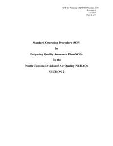 SOP for Preparing a QAP/SOP Section 2.39 Revision[removed]Page 1 of 9  Standard Operating Procedure (SOP)