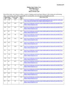 Attachment D Holiday Inn & Suites Cary 5630 Dillard Drive Cary, NC[removed]Hotel: [removed]Room block dates were chosen to reflect a variety of lodging needs based upon distance to the training site and training