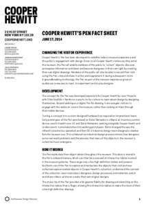   2 E 91ST STREET NEW YORK NYCooper Hewitt’s Pen Fact Sheet