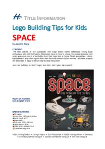 TITLE INFORMATION  Lego Building Tips for Kids SPACE by Joachim Klang