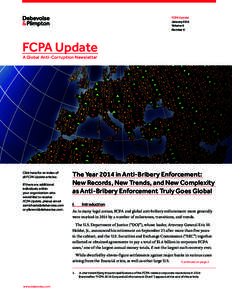 FCPA Update	 January 2015 Volume 6 Number 6  FCPA Update