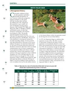 CHAPTER 2  WHITE-TAILED DEER I. Management History  C