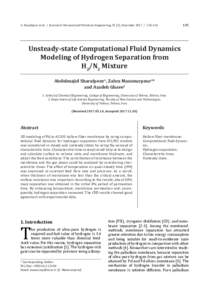 A. Sharafpoor et al. / Journal of Chemical and Petroleum Engineering, 51 (2), December135 Unsteady-state Computational Fluid Dynamics Modeling of Hydrogen Separation from